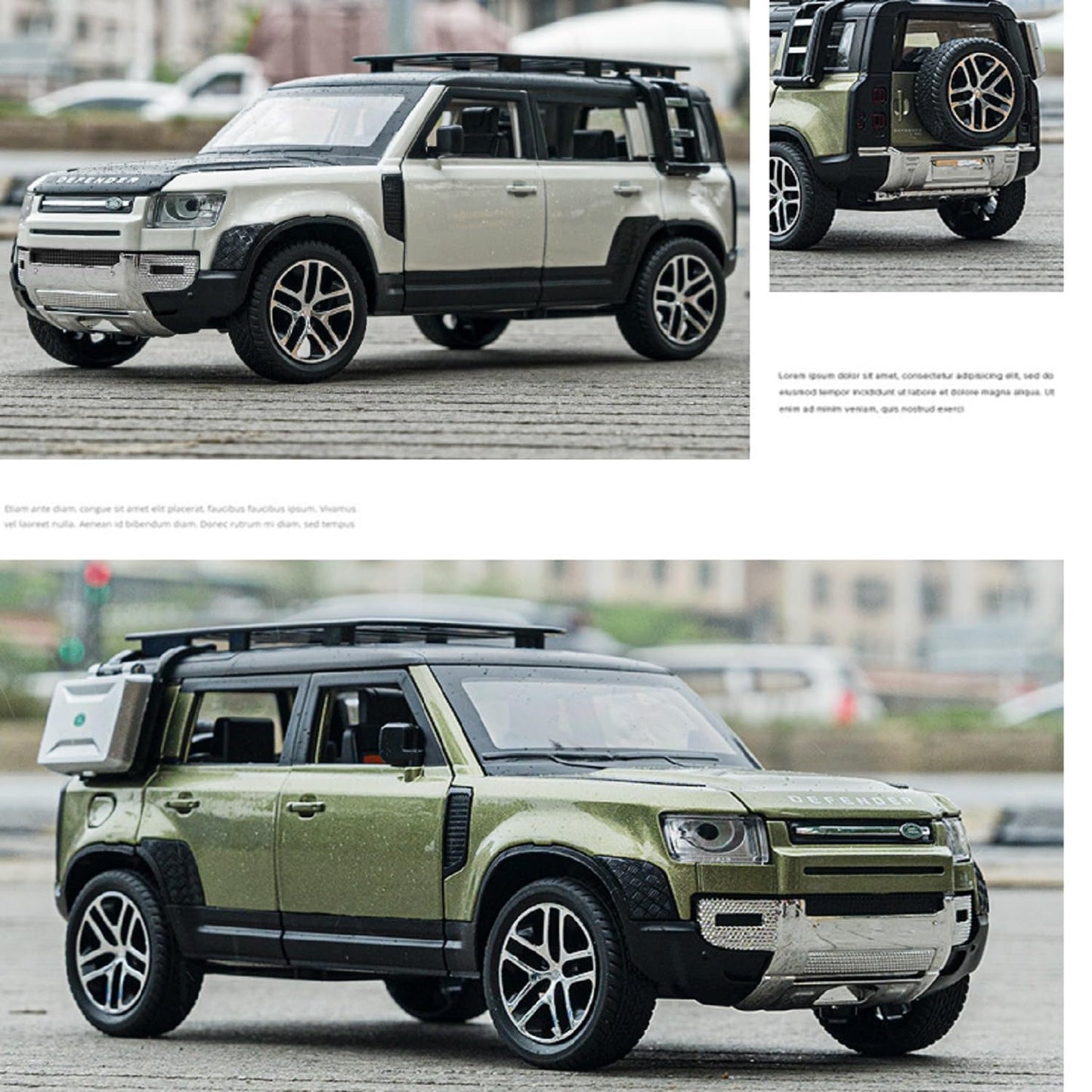 DEFENDER 1:22 Alloy Metal Pull Back Die-cast Car Model Car Pull Back car Super car with Openable Doors with Sound and Light Doors & Light Music...