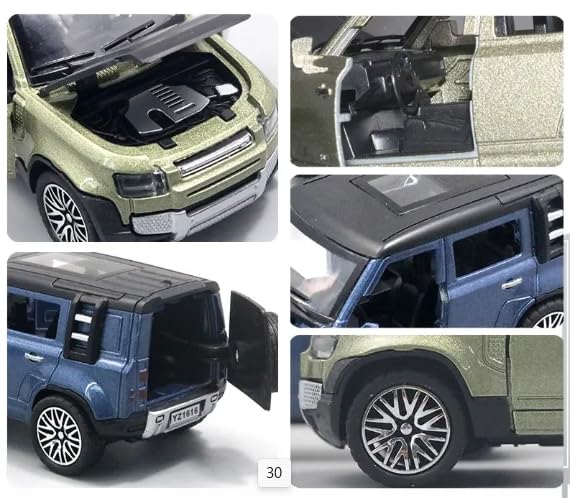 Kids die cast 1:36 Scale Model Metal Pullback Toy car with Openable Doors (Random Color as per Stock) (Defender)