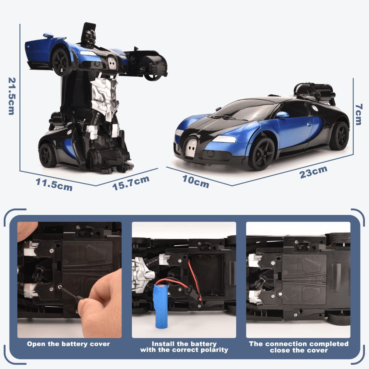 Deformation Spray Car – Transforming Robot Car with Mist Spray, Lights & Sound (Red & Blue Available)