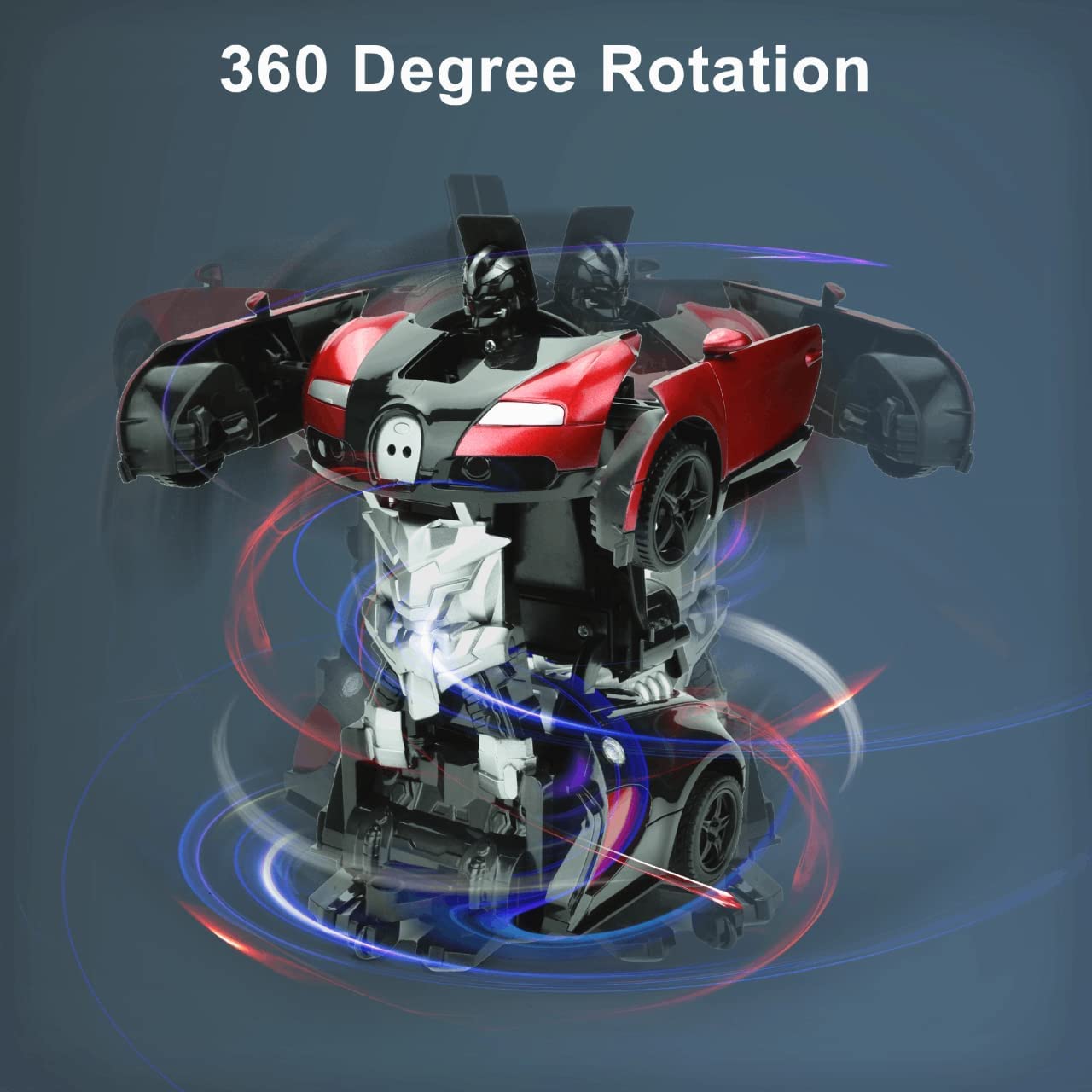 Deformation Spray Car – Transforming Robot Car with Mist Spray, Lights & Sound (Red & Blue Available)