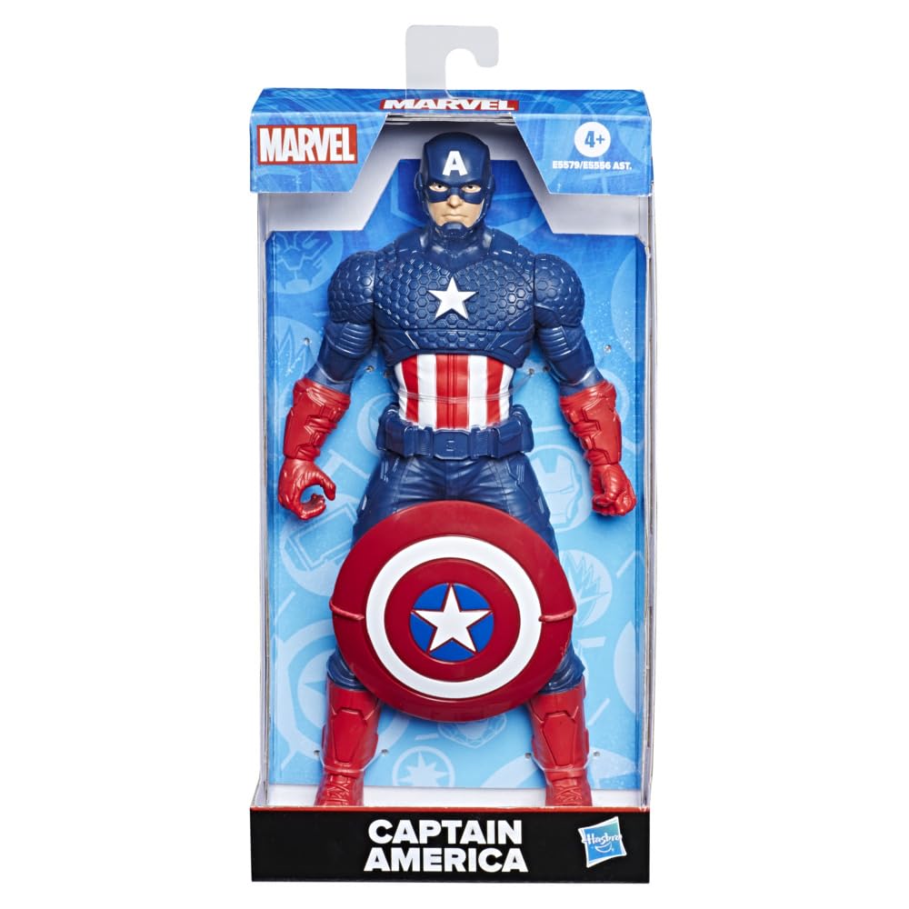Avengers Captain America 9.5-inch Scale Action Figure Toy, Comics-Inspired Design, for Ages 4 and Up