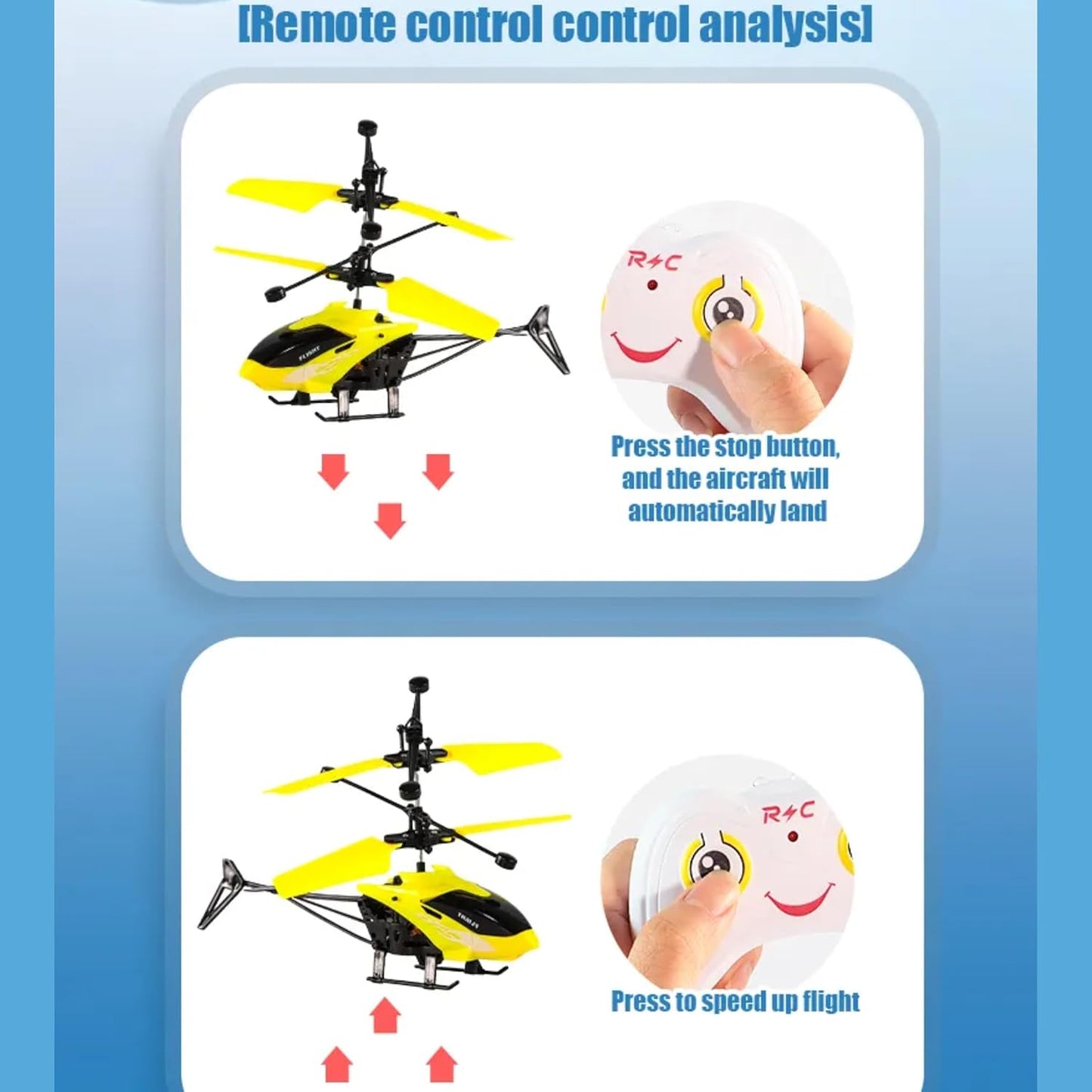 Toy Flying Helicopter,Remote Control Helicopter for 6 + Years Boys Indoor and Outdoor Helicopter, Palm Sensing Helicopter with led Lights (Pack of 1) (RED-A)