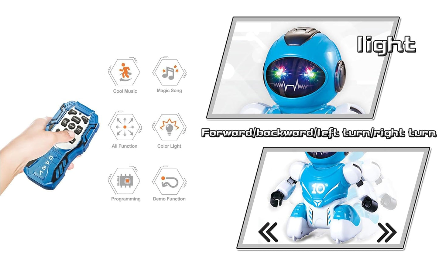 Soccer Robot Soccer Playing Programmable Dancing & Walking Robot for Kids with Lights Style