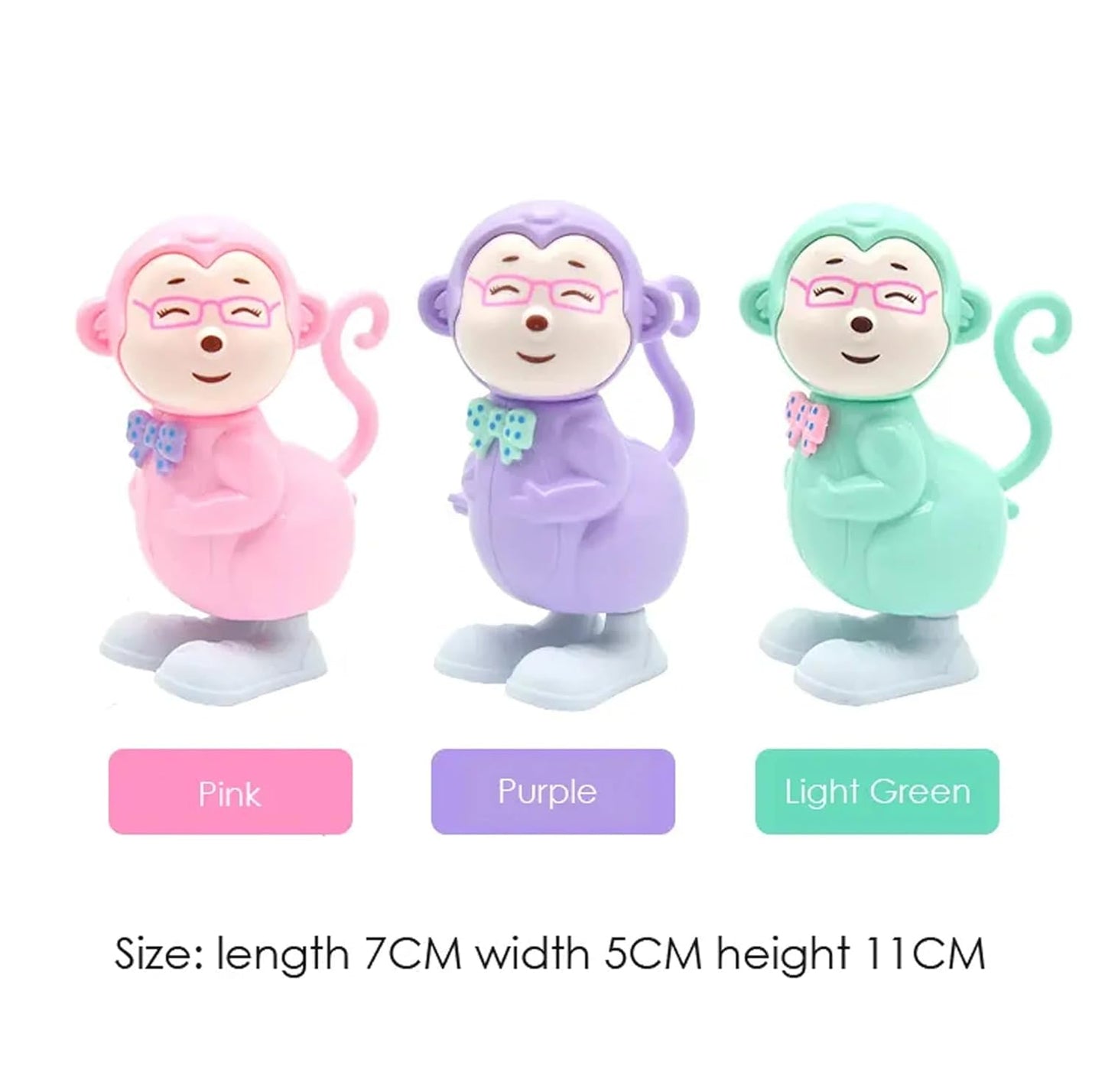 Colorful Key Operated Jumping Wind up Interactive Walking Toys for Baby & Kids- Monkey Wind-up Toys (Pack of 3)