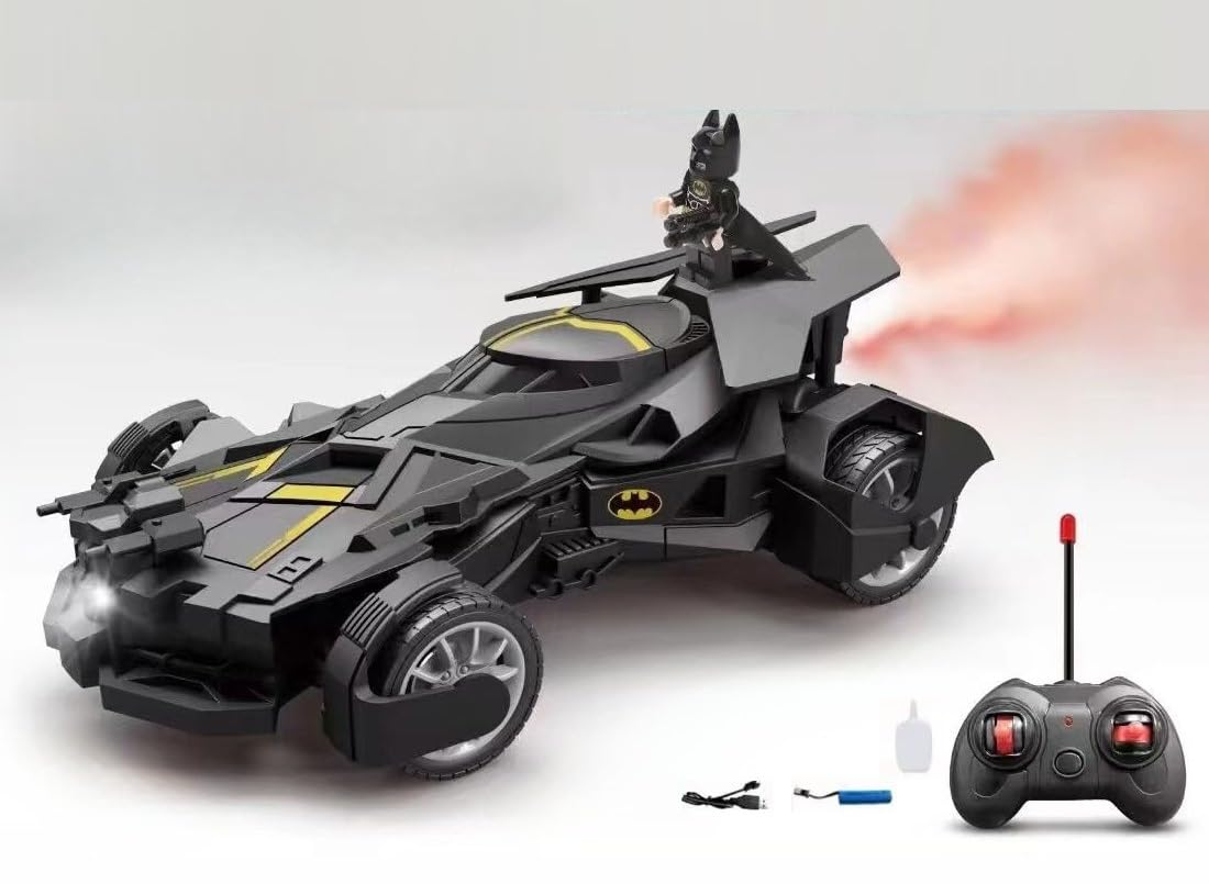 Bat-Man Remote Control High Speed Rc Car With Smoke Effect For Boys- Black - Youth