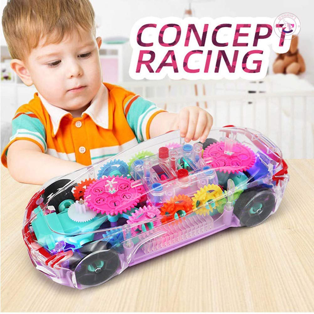 Remote Control Concept Musical and 3D Lights Kids Transparent Car, Toy for 2-5 Year Kids Baby Toy Recharbeable Battery Included - New