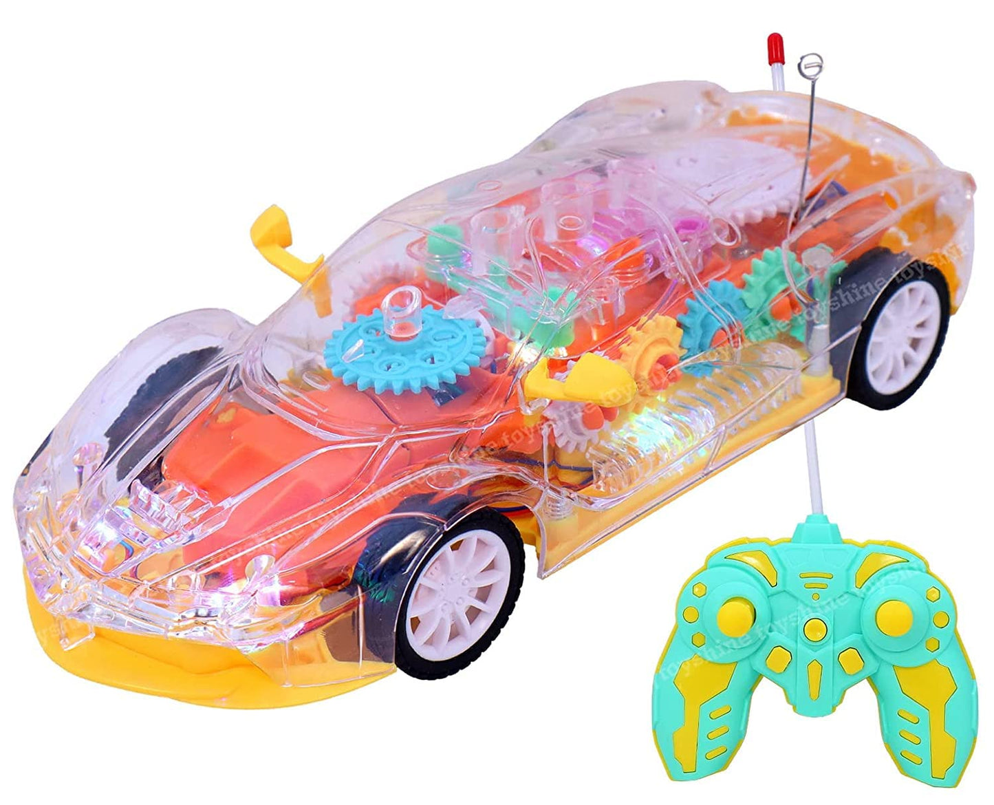 Remote Control Concept Musical and 3D Lights Kids Transparent Car, Toy for 2-5 Year Kids Baby Toy Recharbeable Battery Included - New