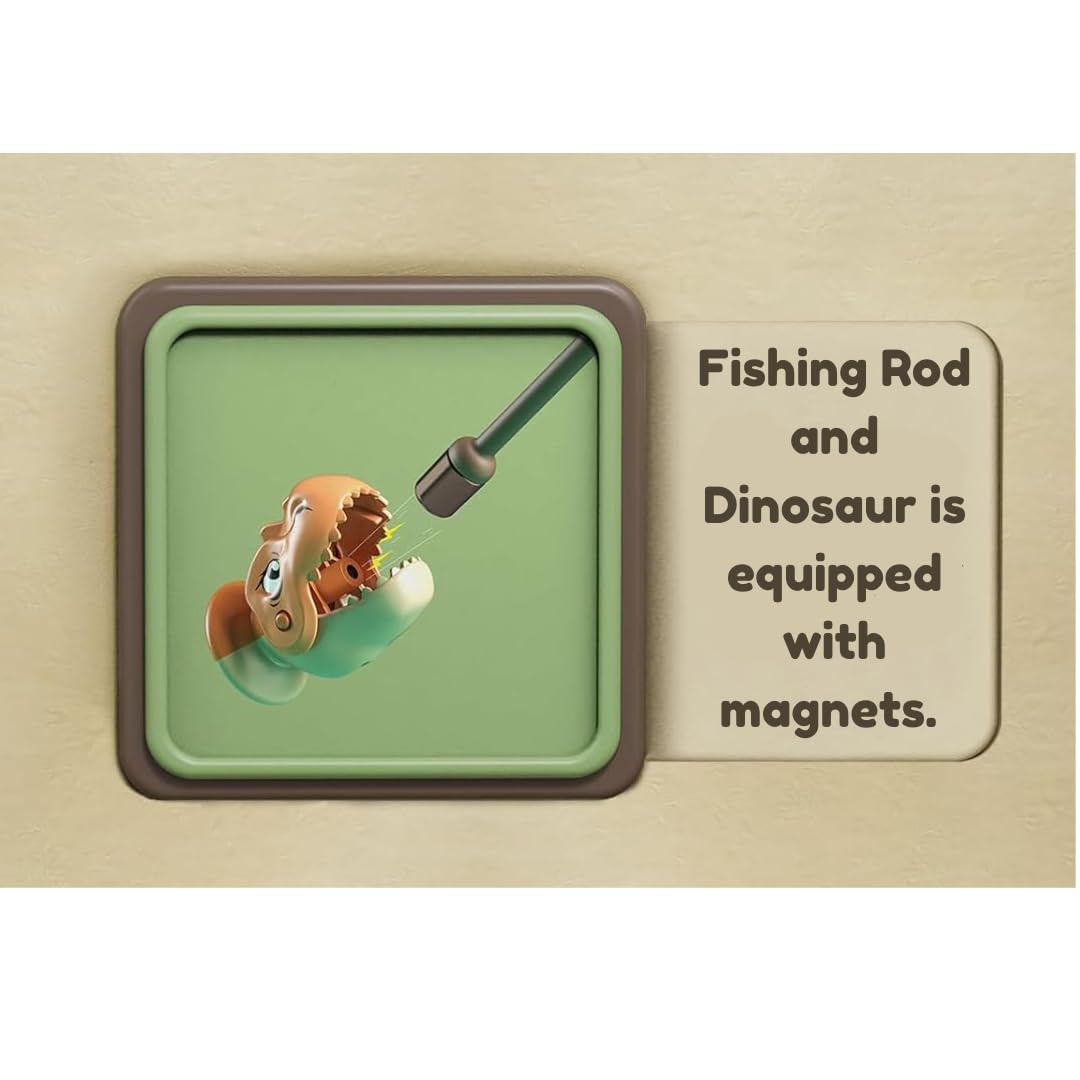 Dino Balance Counting Toy with Fishing Rod Fun and Counting Game for Kids Promotes Coordination and Counting Skills Ideal Gift for Age 3 and Up