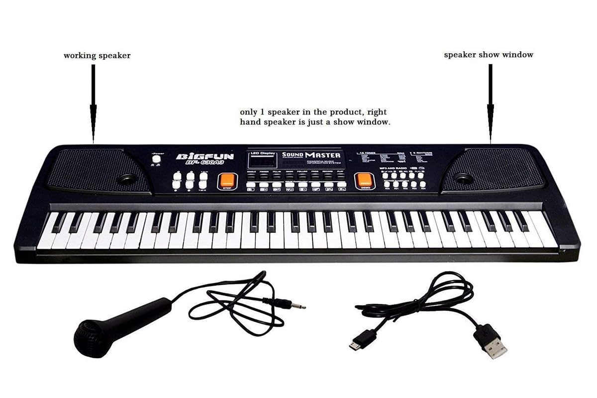 Musical Sound Toys 37 Key Piano Keyboard Toy with Recording and Mic and Adapter for Power | 8 Rhythms 8 Tones 6 Demos Portable Electronic Keyboard Toy Beginners Age 3 to 5 Years Boys Girls