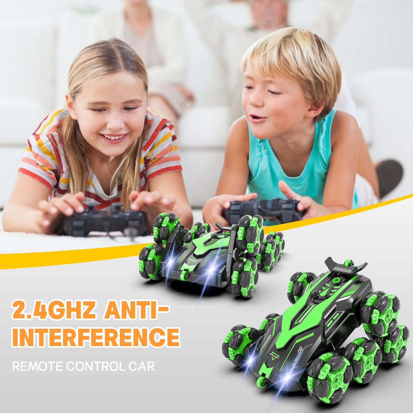 Sensor Car Remote Control Car for Boys 8-12 & Age 4-7, 360 Degrees Rotating Drift RC Stunt Cars with LED Lights and Spray, Hobby RC Car Toy For Kid with 2.4Ghz...