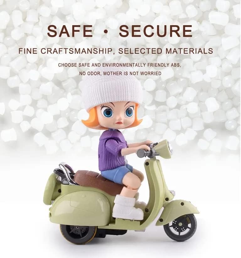 Stunt Scooter Bump & Go 360 Degree Rotating Spot Stunt Scooter Dancing Motorcycle Toy with Flashing Light & Sound Musical Bicycle Toys