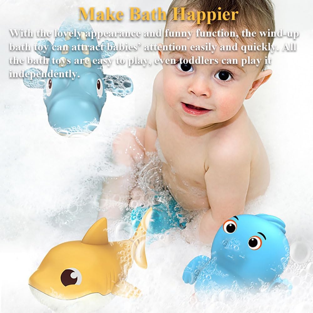 Windup Crocodile Bath Toy, Wind-up Swimming Alligator Bathtub Toy Alligator Tub Toy Water Toy Bathtub Crocodile Floating Toy Crocodile Water Toy Pc 4