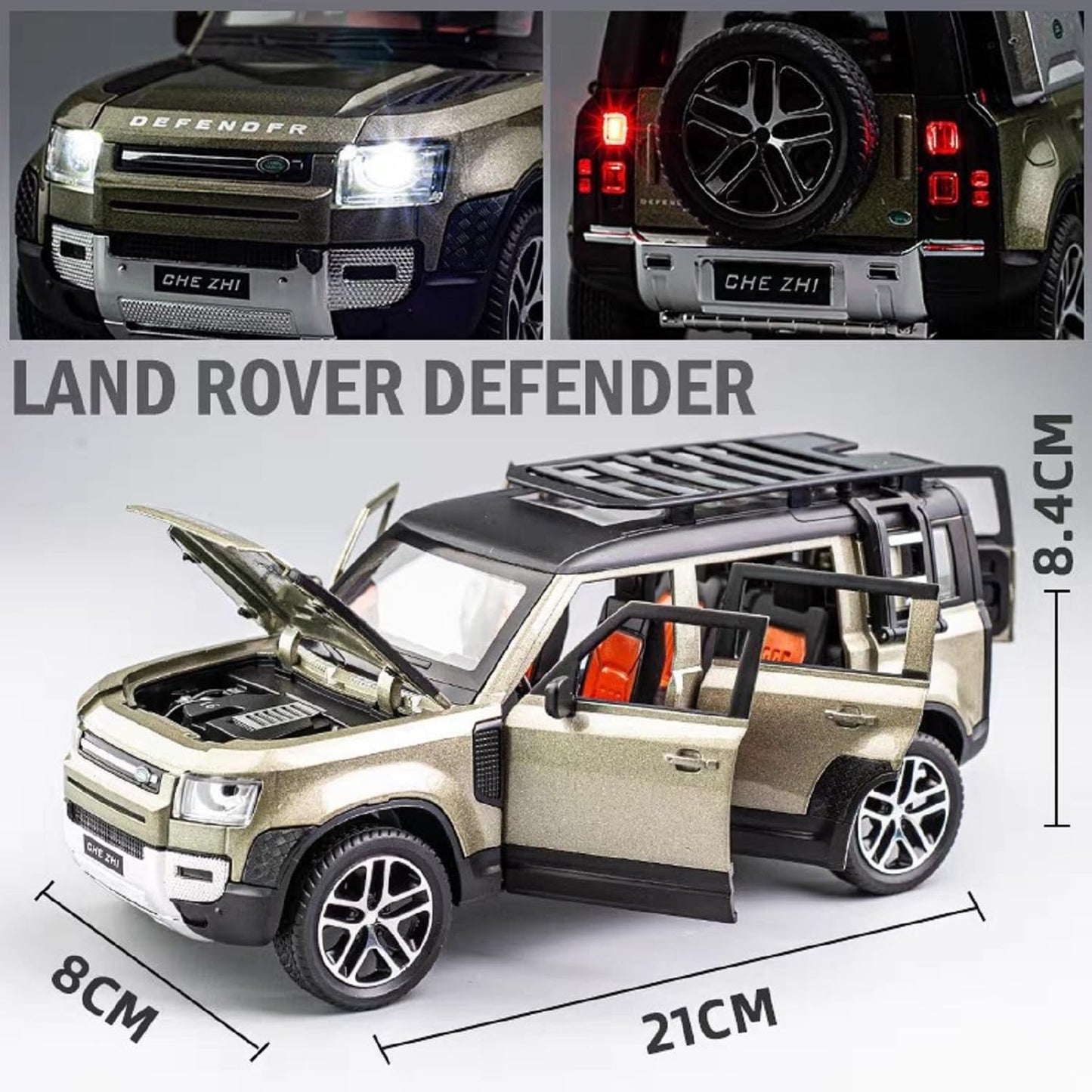 DEFENDER 1:22 Alloy Metal Pull Back Die-cast Car Model Car Pull Back car Super car with Openable Doors with Sound and Light Doors & Light Music...