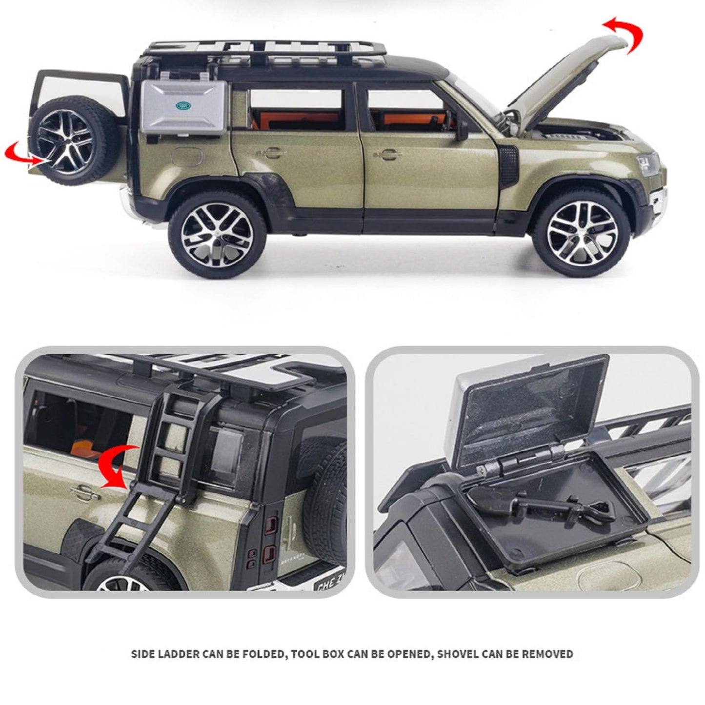 DEFENDER 1:22 Alloy Metal Pull Back Die-cast Car Model Car Pull Back car Super car with Openable Doors with Sound and Light Doors & Light Music...