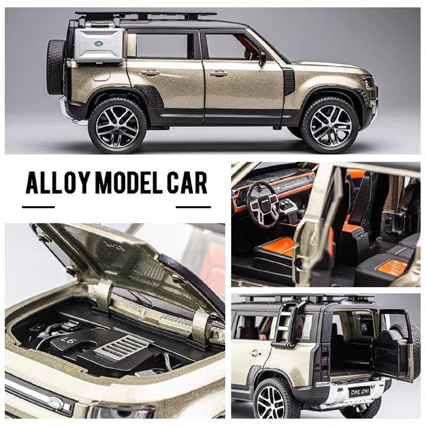 DEFENDER 1:22 Alloy Metal Pull Back Die-cast Car Model Car Pull Back car Super car with Openable Doors with Sound and Light Doors & Light Music...