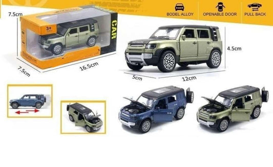 Kids die cast 1:36 Scale Model Metal Pullback Toy car with Openable Doors (Random Color as per Stock) (Defender)