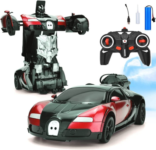 Deformation Spray Car – Transforming Robot Car with Mist Spray, Lights & Sound (Red & Blue Available)
