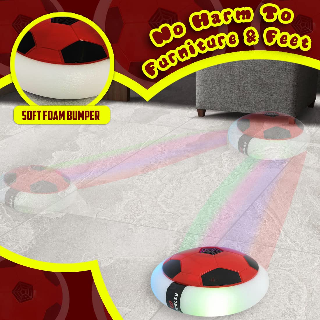 Rechargeable Hover Football Indoor Game for Kids Toys for Boys Birthday Gift | Electric Air Football Floating Hover Ball Soccer Electronic Toys for...