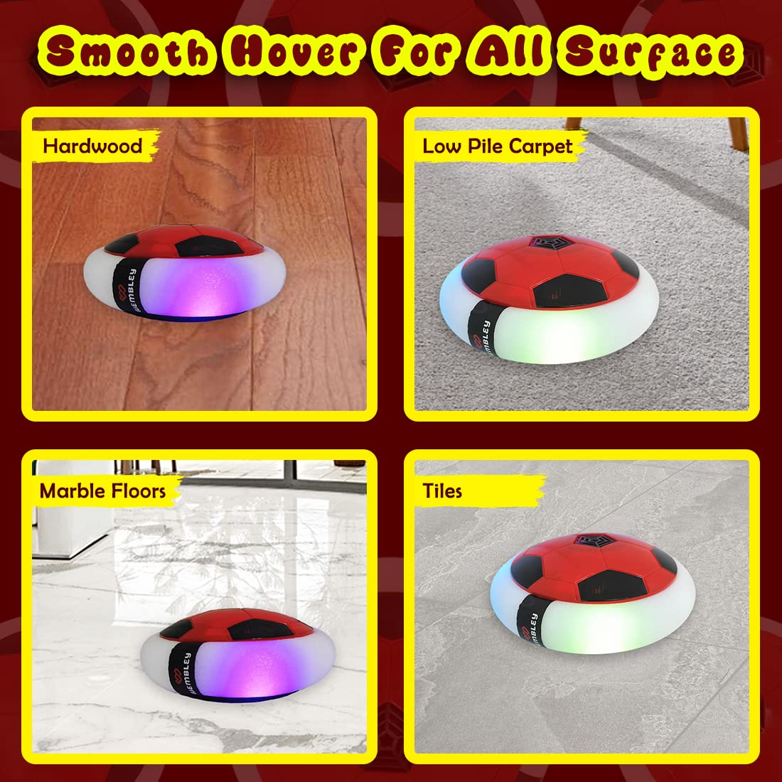 Rechargeable Hover Football Indoor Game for Kids Toys for Boys Birthday Gift | Electric Air Football Floating Hover Ball Soccer Electronic Toys for...