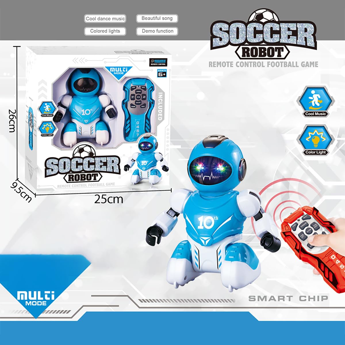 Soccer Robot Soccer Playing Programmable Dancing &amp; Walking Robot for Kids with Lights Style