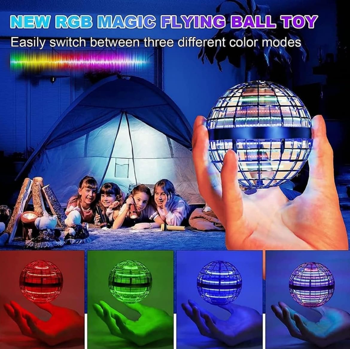 LED Flying Spinner Ball Toy for kids and adults