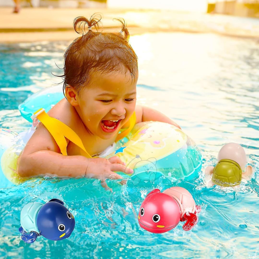 Wind-Up Turtle Bath Toys for Kids – Floating Water Play Set (Set of 2)