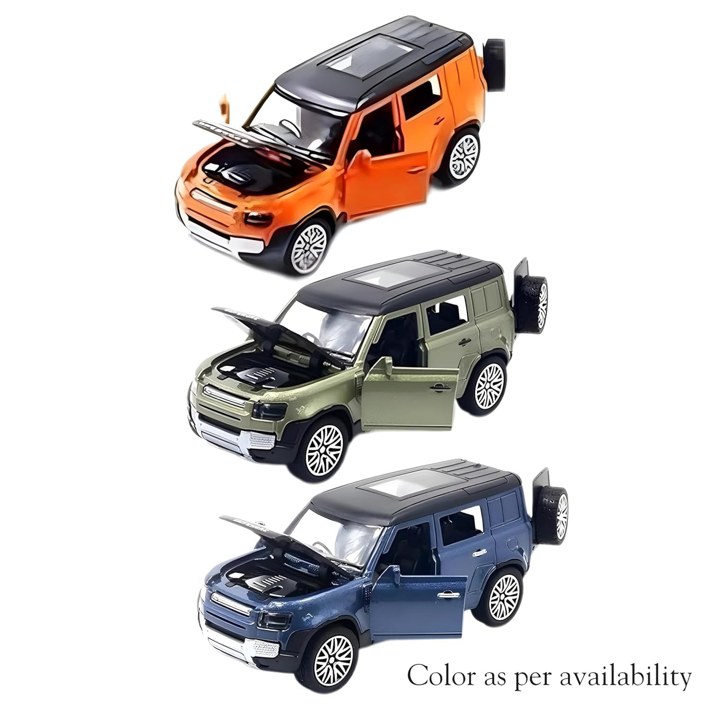 Diecast Defender Small Toy Car with Openable Doors, Bonnet & Boot Pull Back Action for Kids Alloy Metal Diecast Model (Multi Color )