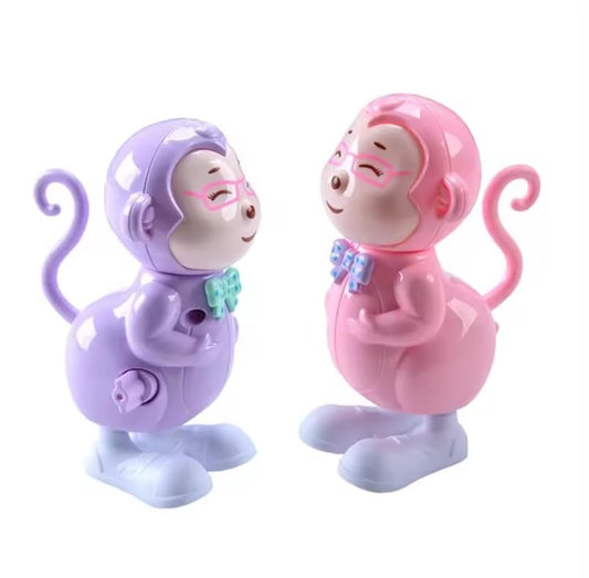 Colorful Key Operated Jumping Wind up Interactive Walking Toys for Baby & Kids- Monkey Wind-up Toys (Pack of 3)