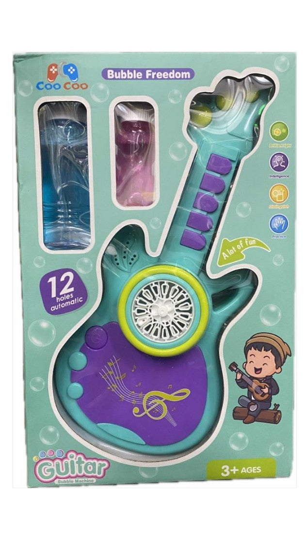 Guitar Bubble Machines, Automatic Bubble Blower Toys for Kids, Bubble Machine for Indoor & Outdoor Play, 100% Safe & Skin Friendly-  Best for Gifts