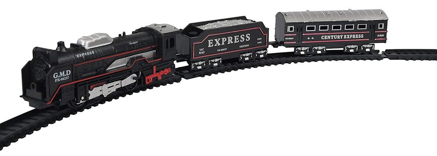 Black Train Toy  13 Pieces Battery Operated Toy Set for Kids  Big Size & Musical Toy Train for Kids