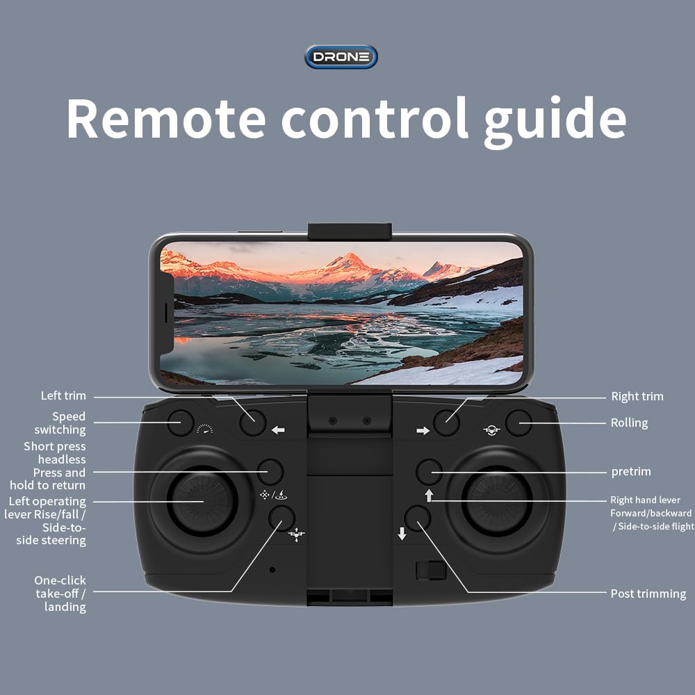 E88 Drone with 4K Camera, Foldable, 1080P HD, FPV Live Video, One Key Take Off/Landing, 3D Flips, Altitude Hold, Headless Mode, Gestures Selfie,