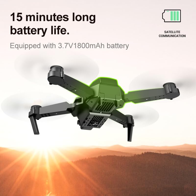 E88 Drone with 4K Camera, Foldable, 1080P HD, FPV Live Video, One Key Take Off/Landing, 3D Flips, Altitude Hold, Headless Mode, Gestures Selfie,