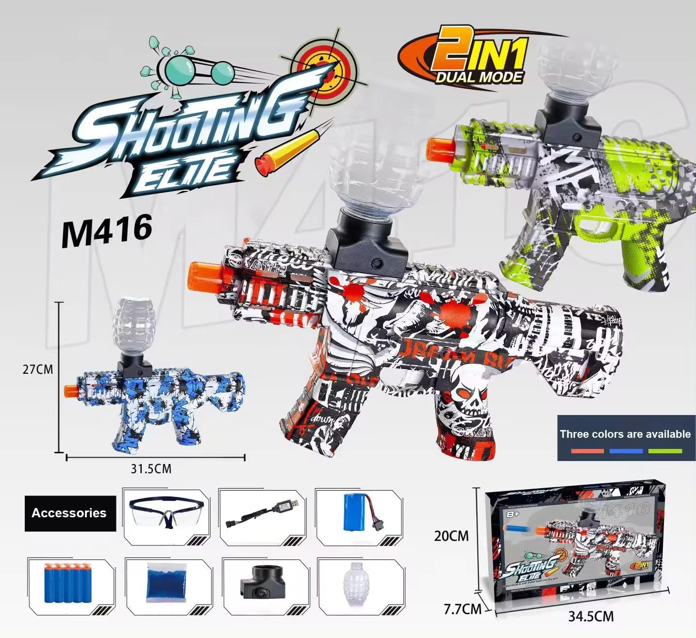 Hub Shooting Elite Gun with Glass Play for Kids with 1 Shooting Toy Gun, Foam Based Soft Balls and Shoot to The Any Place and Crush The Soft Balls