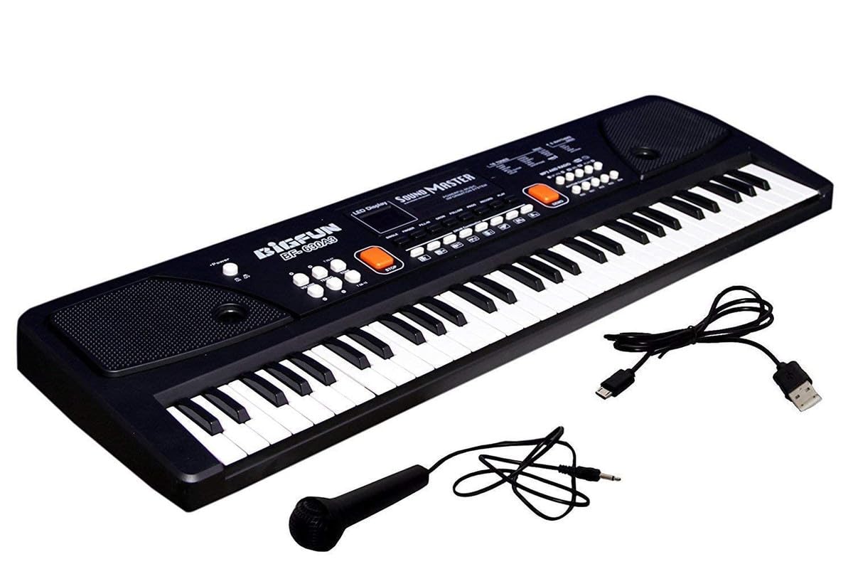 Musical Sound Toys 37 Key Piano Keyboard Toy with Recording and Mic and Adapter for Power | 8 Rhythms 8 Tones 6 Demos Portable Electronic Keyboard Toy Beginners Age 3 to 5 Years Boys Girls
