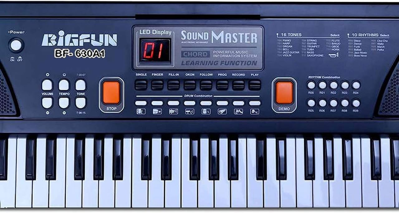 Musical Sound Toys 37 Key Piano Keyboard Toy with Recording and Mic and Adapter for Power | 8 Rhythms 8 Tones 6 Demos Portable Electronic Keyboard Toy Beginners Age 3 to 5 Years Boys Girls