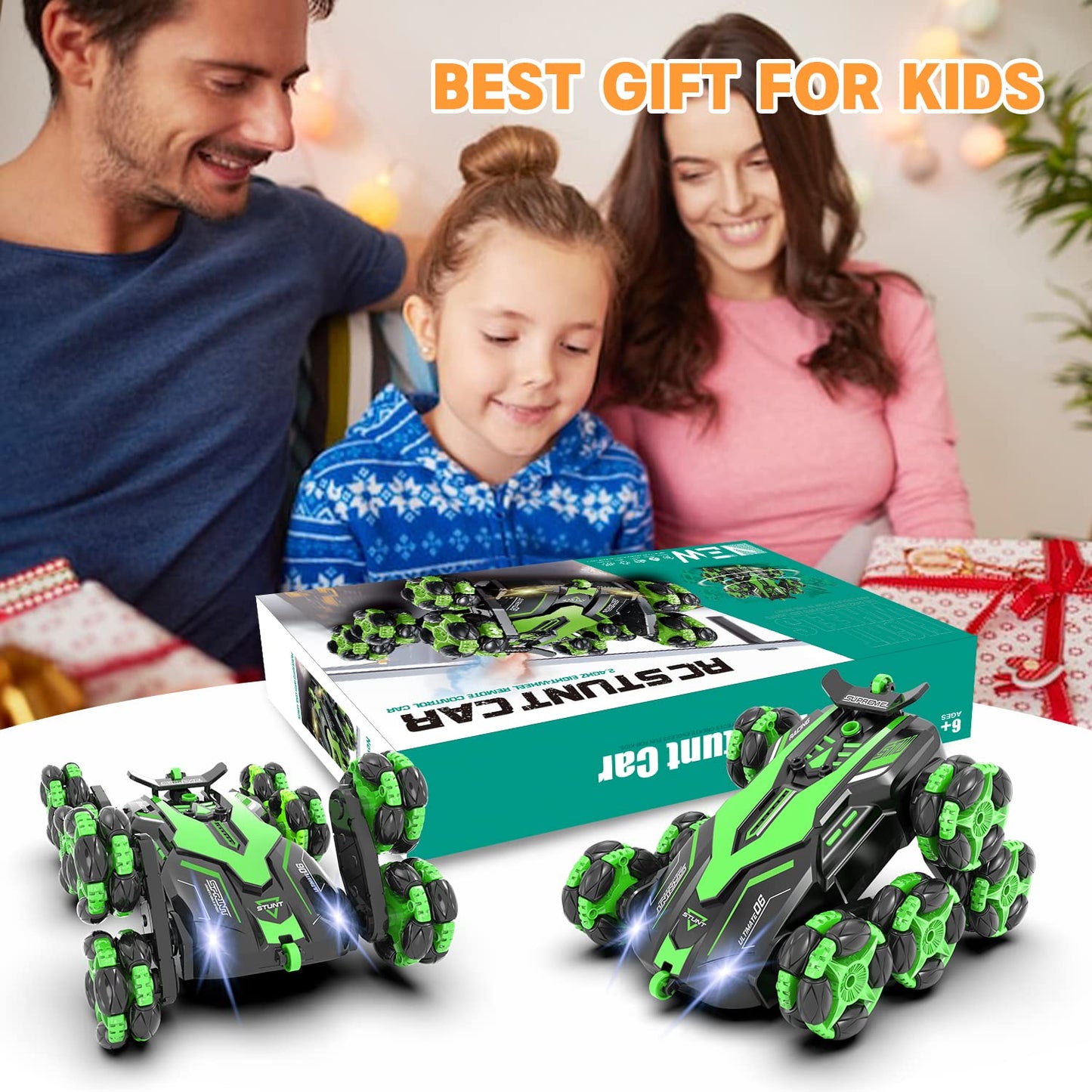 Sensor Car Remote Control Car for Boys 8-12 & Age 4-7, 360 Degrees Rotating Drift RC Stunt Cars with LED Lights and Spray, Hobby RC Car Toy For Kid with 2.4Ghz...