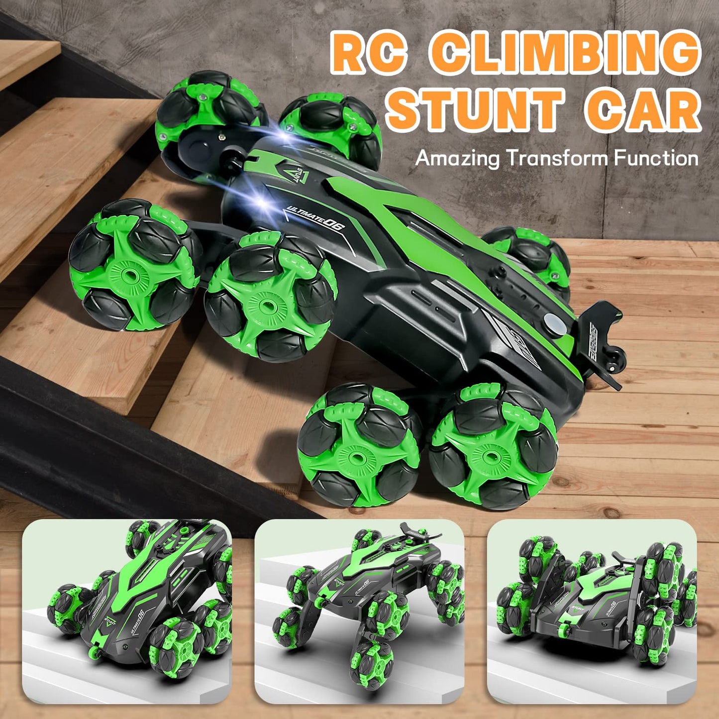 Sensor Car Remote Control Car for Boys 8-12 & Age 4-7, 360 Degrees Rotating Drift RC Stunt Cars with LED Lights and Spray, Hobby RC Car Toy For Kid with 2.4Ghz...