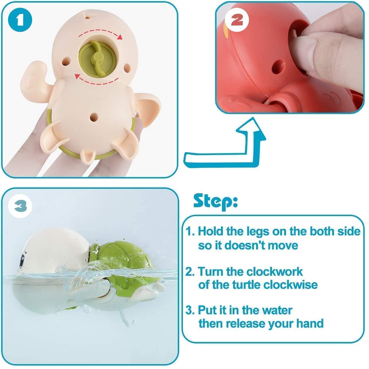 Windup Crocodile Bath Toy, Wind-up Swimming Alligator Bathtub Toy Alligator Tub Toy Water Toy Bathtub Crocodile Floating Toy Crocodile Water Toy Pc 4