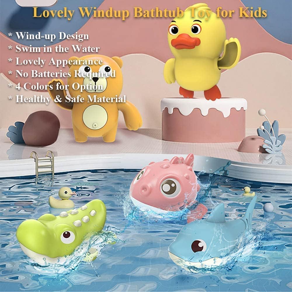 Windup Crocodile Bath Toy, Wind-up Swimming Alligator Bathtub Toy Alligator Tub Toy Water Toy Bathtub Crocodile Floating Toy Crocodile Water Toy Pc 4