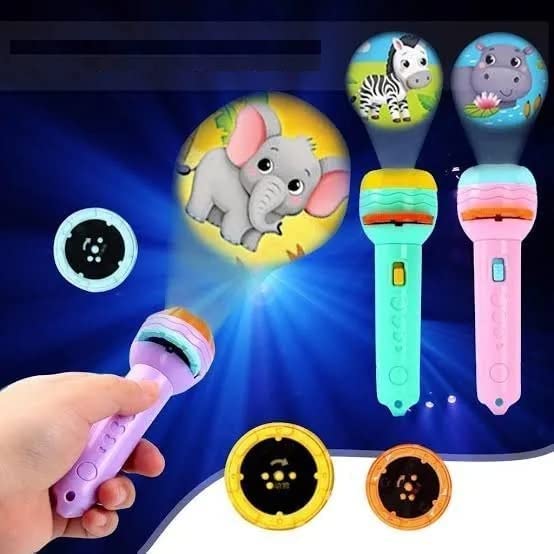 Kids Story Projector Torch – Multi-Theme Slide Projection Flashlight Toy